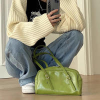 Bolso De Hombro Para Mujer Vintage Gran Capacidad Textura De Moda Bolso De Viaje Corto Chic Bolso Hobo Diseñador Bolso Solidario De Brazo - details 17