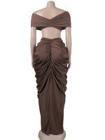 Conjunto De Dos Piezas Para Mujer Beyprern: Vestido Largo Y Falda Alta Con Cintura Alta Y Top Sin Mangas Estilo Sexy Para Club Noche - details 2