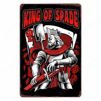 BlackJack Placa De Poker En Metal Vintage Art Poster Rey De Copas Decoración De Pared Para Bar Café Hogar Retro Sin Juego - details 8