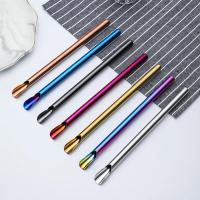Juego De 2 Pajas Reutilizables Con Cuchara Y Cepillo De Acero Inoxidable 304 Para Beber Duraderas Y Ecológicas - details 0
