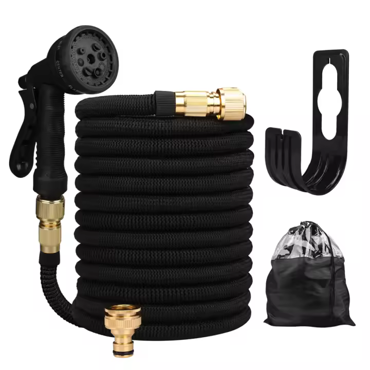 Bomba De Jardín Expansible De Doble Conector Metálico Alta Presión PVC Rollo De Agua Mágica Para Riego De Granja Lavado De Coche - 1
