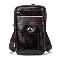 Bolsa De Cintura Para Teléfono WESTAL De Cuero Genuino Pequeña Bolsa De Pecho Deportiva Negra Para Hombres Estilo Casual - details 5