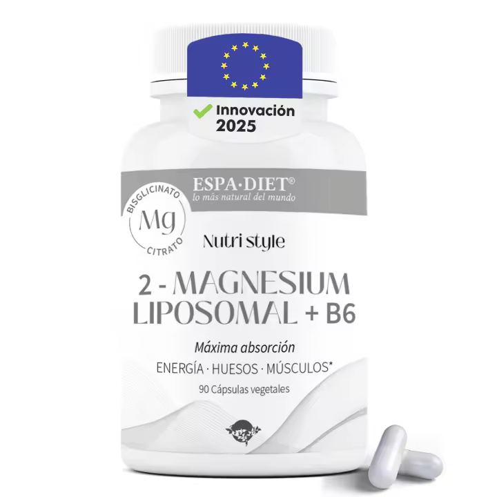 Espadiet - Citrato de Magnesio y Bisglicinato de Magnesio cápsulas con vitamina B6 - MAYOR ABSORCIÓN - Magnesio Liposomado más Asimilable - Energía, Huesos, Músculos, Sistema Nervioso - 90 cápsulas - 1