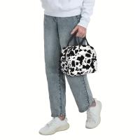 Bolsa De Almuerzo a Prueba De Calor Con Estampado De Vaca Reutilizable Para Camping Picnics Y Salidas a La Playa Diseño Negro Y Blanco Oxford Resistente - details 8