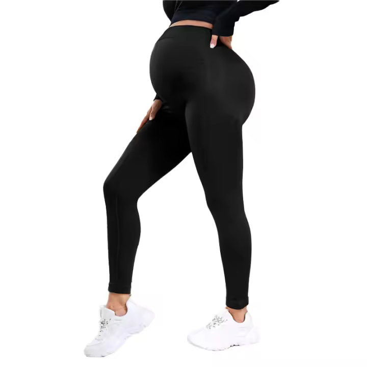 Leggings De Alta Cintura Para Embarazadas Con Soporte Para El Vientre Y Modelador De Piernas Material Suave Y Transpirable Para Todas Las Estaciones - 1