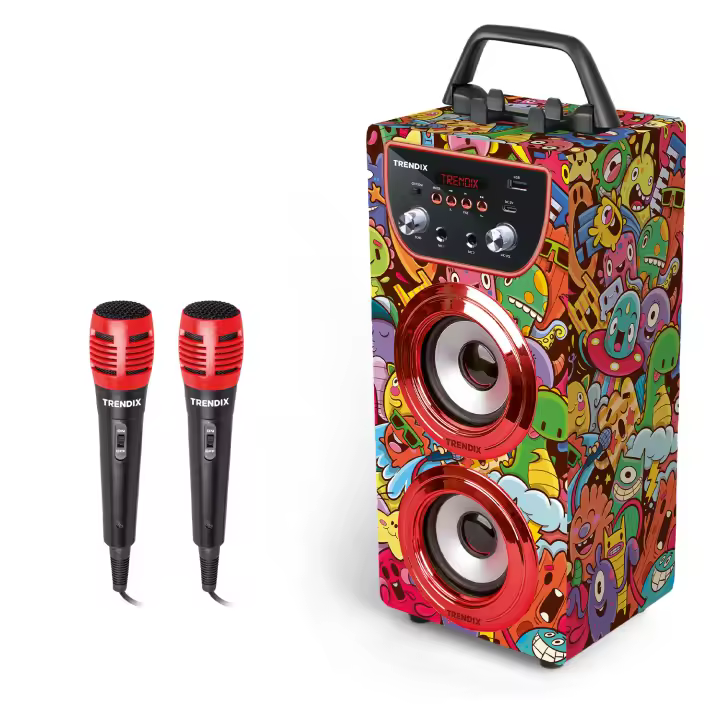 Trendix - Karaoke Infantil Monster Club | Altavoz Karaoke | Altavoz con Microfono | Altavoz Bluetooth con Microfono Radio FM, USB Y SD | Karaoke Niña y Karaoke Niños | Regalos Comunion Niña - 1