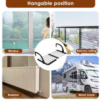 Organizador De Colgador De Zapatos De Acero Inoxidable Plegable Y Extensible Para Balcón Y Radiador Estante De Secado De Ropa Guardarrail - details 6