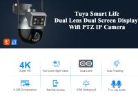 Cámara De Seguridad IP Tuya 4K Con Lente Dual Wifi Exterior Auto Tracció PTZ Visión Nocturna Color CCTV Wireless Sistema De Vigilancia - details 0