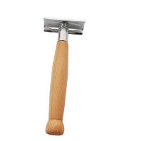 Cuchilla De Afeitar Manual Para Hombres Con Mango De Madera Herramienta De Cuidado De Barba Y Cabello Barbería Rasurador De Seguridad - details 3