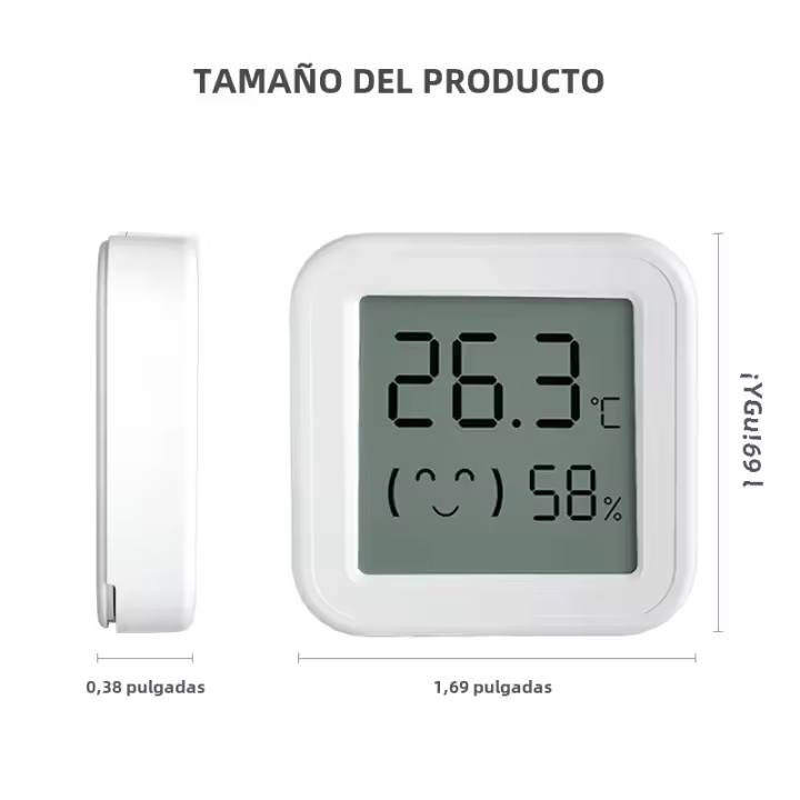 Sensor De Temperatura Y Humedad Bluetooth Con Pantalla LCD Mini Control Remoto Por Tuya APP Y Voz Compatible Con Google Thermometer Hygrometer - 1