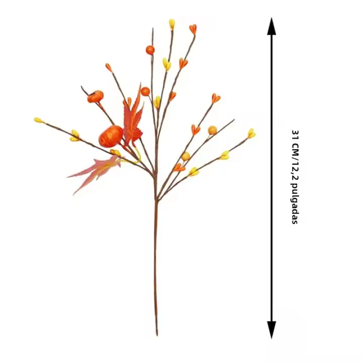Plantas Artificiales De Calabaza Y Hojas De Maple Para Decoración De Halloween Arreglo Floral Para Sala De Estar Festivales Y Fotografía De Props - 1