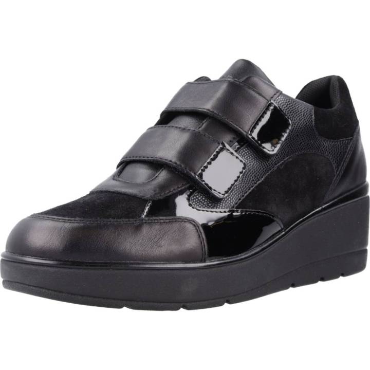Geox Bloafer D Ilde – Sneaker Donna Con Zeppa, Nero, EU 41, Traspirante E Ammortizzata