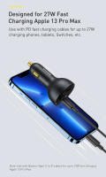 Baseus Car Charger 160W QC 5.0 Carga Rápida Doble Tipo C USB Para iPhone 15 14 13 12 pro Laptops Tabletas Cargador De Coche - details 1
