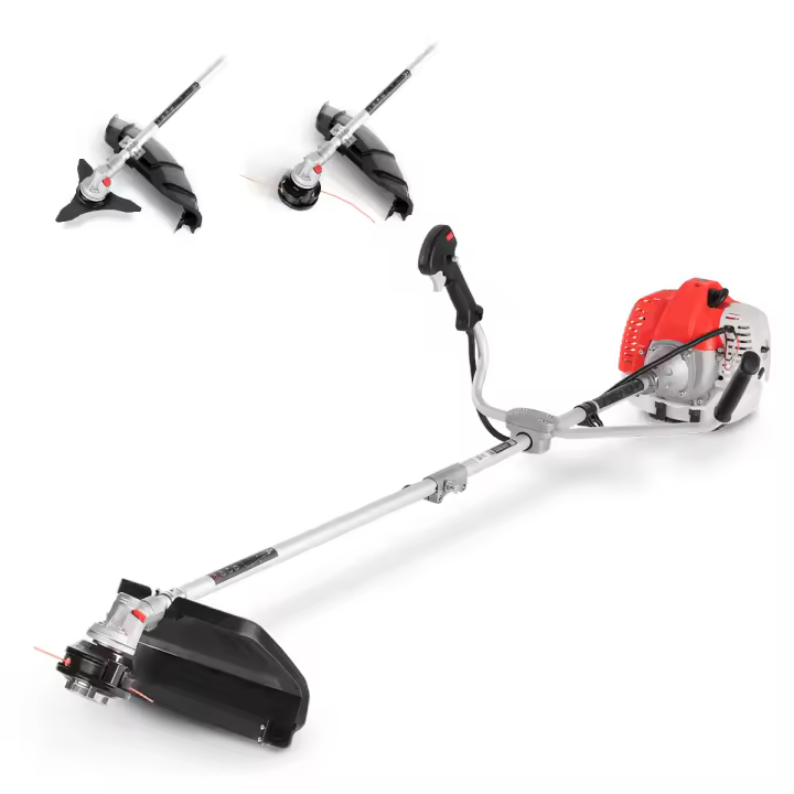 GREENCUT GGT650X-1 - Desbrozadora Gasolina 65cc 4,9cv, Motor 2 Tiempos, 1 Cabezal Hilo, 1 Disco Corte, Manillar de Agarre Doble y arnés de Seguridad - 1