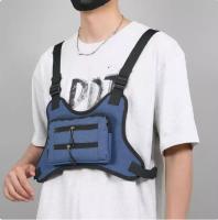 MEJORADA DL-42 Bolso de chaleco táctico de pecho, mochila de arnés ajustable con múltiples bolsillos, cómoda y transpirable, ideal para deportes al aire libre, senderismo, ciclismo, camping y uso diario - details 3