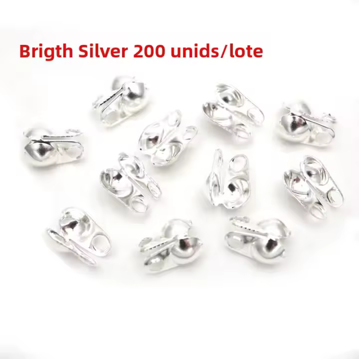 200pcs Encapsuladores De Cadena De Bolas De Plata Y Oro Pintados 1.5mm 2mm 2.4mm 3.2mm Para Joyería Enlaces Y Cierre De Encuentros - 1