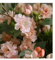 Arreglo De Flores Artificiales De Cerezo Para Boda Decoración De Mesa En Casa Estilo Bouquet De Flores De Seda Blanco Champán Rosa Claro Rosa - details 14