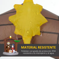Outsunny Belén Inflable Navideño Decoración Inflable Navideña con Luces LED e Inflador Hinchable Navidad para Exterior 150x90x185 cm Multicolor - details 1