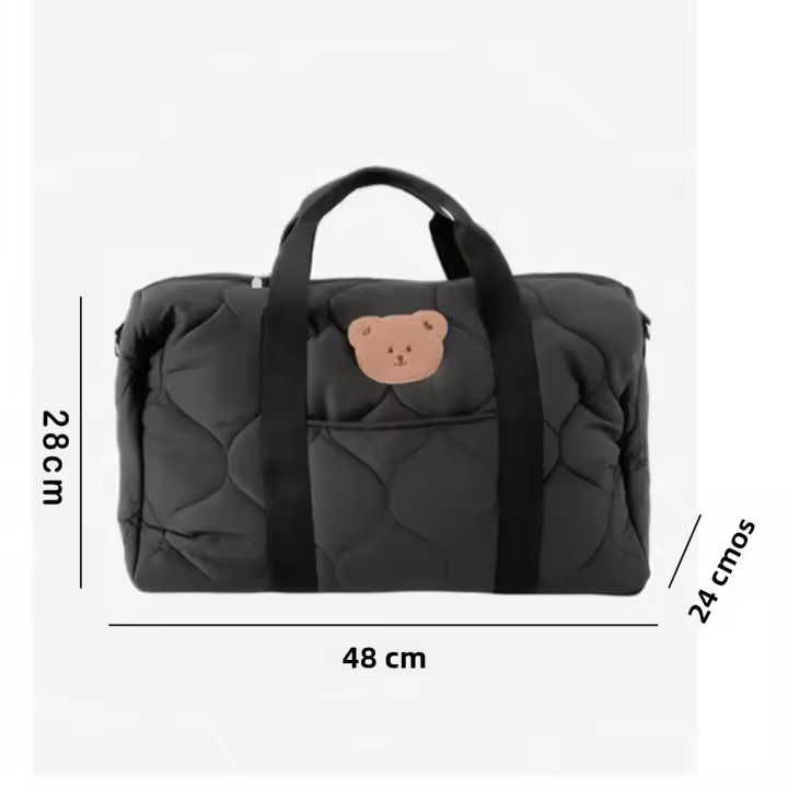 Bolso De Diáspito Grande Y Capacitivo De Otoño E Invierno En Negro Para Mamá Bolso De Viaje Adecuado Para El Día a Día Y Uso Diario - 1