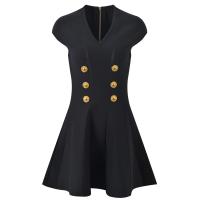 Nuevo 2024 Vestido Mini Elegante De Verano Para Mujer Estilo Lady Sin Mangas Cuello En V Outwear Dobladillo Basic Nylon Viscosa - details 3