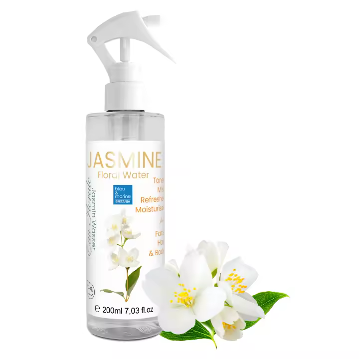Hidrolato de Jazmín. Limpiador Facial - Tónico Hidratante para Piel Grasa, Seca, Mixta, Sensible y Madura Antiedad | COSMOS ORGANIC - bleu & marine Bretania - 1