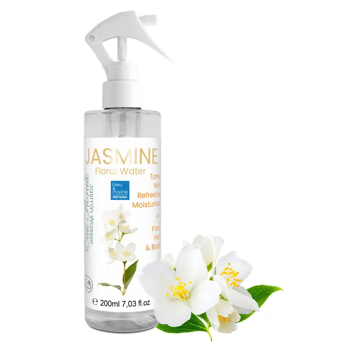 Hidrolato de Jazmín. Limpiador Facial - Tónico Hidratante para Piel Grasa, Seca, Mixta, Sensible y Madura Antiedad | COSMOS ORGANIC - bleu & marine Bretania - 1