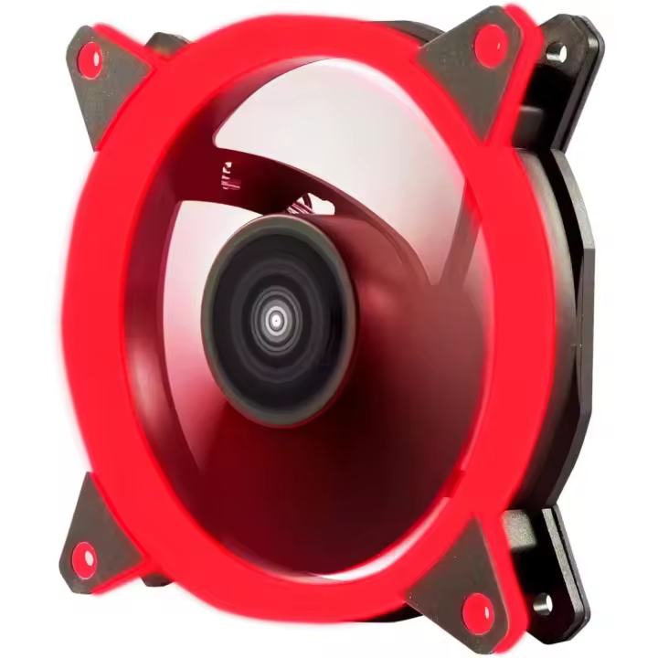 UNYKAch Ventilador Ordenador CANDY 20 RING LED Rojo, 120 mm, Ultra Silencioso, con Soporte de Goma y 7 Aspas - 1