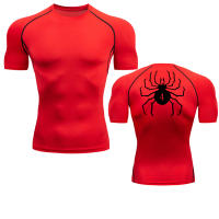 Camiseta De Compresión Con Estampado De Araña Para Hombres Camiseta Deportiva De Secado Rápido Para Gimnasio Y Fitness Manga Corta Estilo Casual - details 5