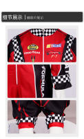 Traje De Carreras Para Niños Rojo Clásico Unipersonal Uniforme De Entrenamiento ATV Drift Polyester Transpirable Traje De Karting Off-Road - details 5