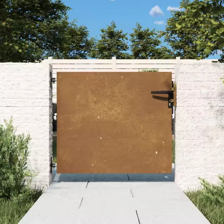 vidaXL Puerta de jardín acero corten 85x75 cm - 1