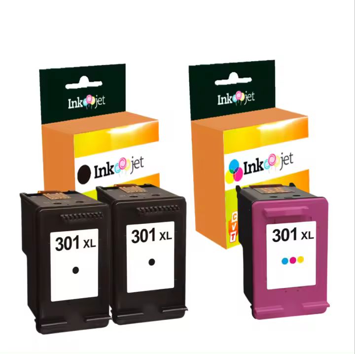 Pack de Cartuchos de Tinta HP 301XL Negro y Tricolor Compatibles - Alta Capacidad - 1