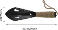 Garden Dig Tool, Stainless Steel Garden Shovel, Mini Garden Shovel Tool, Mini Garden Shovel, Metal Garden Shovel, for Gardening, Agriculture, Camping (Black) - details 2
