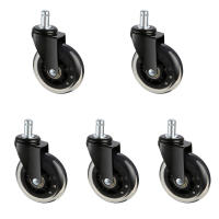 5pcs Ruedas De Sillín De Oficina Universales 3 Pulgadas De Goma Giratorias 360 Grados Roller Seguras Y Silenciosas Para Muebles - details 6