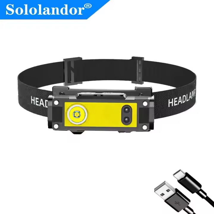 Linterna Frontal LED Potente Con Sensor De Movimiento Para Pesca Recargable USB Torcha Impermeable 18650 Luz De Mano 10W - 1