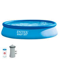 INTEX - Piscina hinchable redonda Easy Set de hasta 4 metros de diámetro, color azul, con depuradora incluida, resistente y duradera, +6 años, diseño sencillo, fácil montaje en 10 min, piscinas hinchables, piscinas familiares - details 3