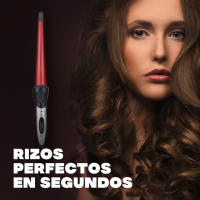 Italian Design - Rizador Cónico Easy Curl con Revestimiento de Cerámica para Rizos Naturales y Definidos - Calentamiento Ultrarrápido de 90 a 210º y Distribución Uniforme del Calor - Potencia de 34W - Cable de 170 cm - Dimensiones 35,5 x 6,5 x 4 cm - details 0