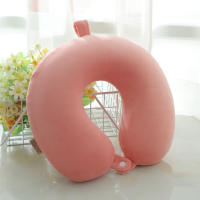 Almohada De Cuello En Forma De U De Memoria Suave Para Viaje En Coche Y Oficina Color Sólido Rebound Lento Algodón Piel De Pollo Uso Diario Decorativa - details 4