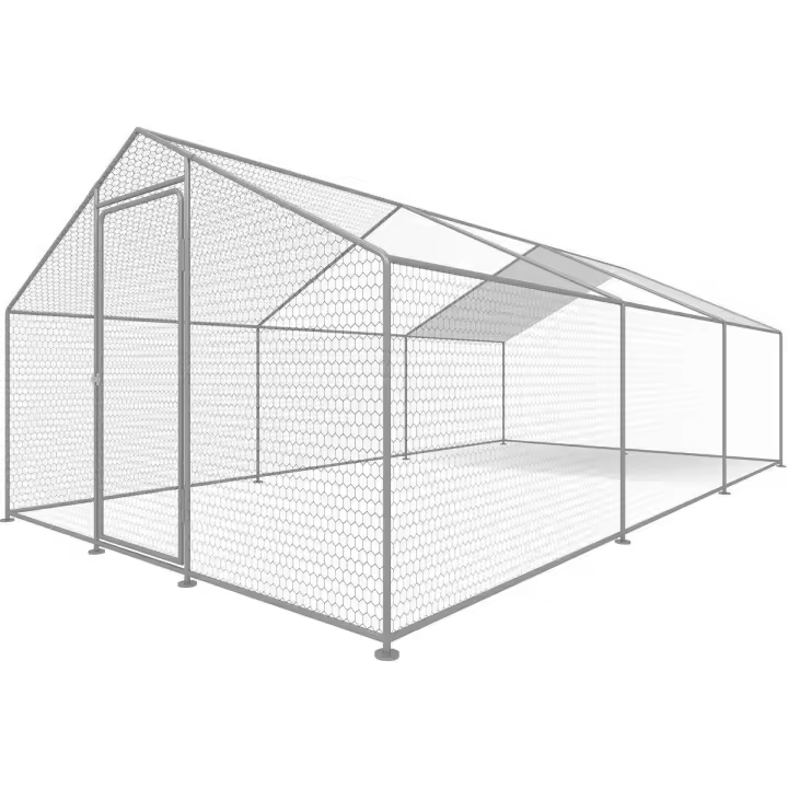 Habitat y Jardin - Gallinero 18 m² parque de malla metálica 6 x 3 x 2 M acero galvanizado - 1