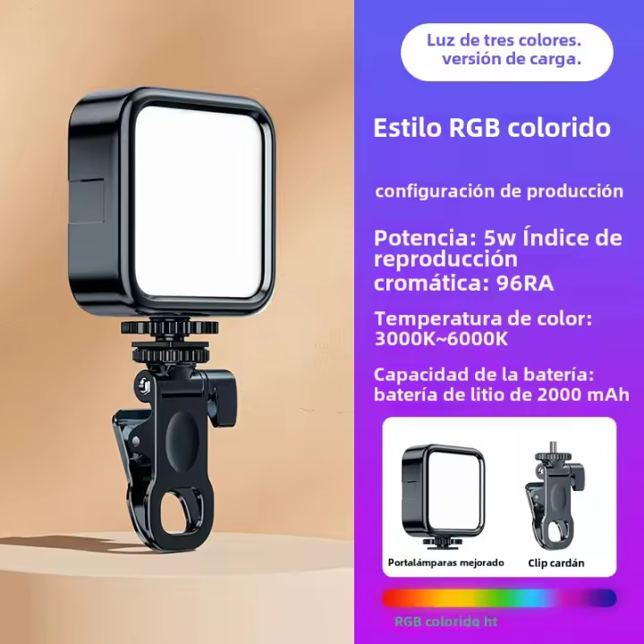 Luz De Autoenfoque LED RGB Con Tripode Para Fotografía Y Video De iPhone Samsung Luz De Autoenfoque Portátil Para Fotografía Y Video De Móvil - 1