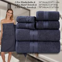 Juego De Toallas De Baño De Algodón 6 Piezas 2 Toallas De Lavado 2 Toallas De Mano 2 Toallas De Baño Absorbentes Secado Rápido Suaves Para Baño Hotel - details 0