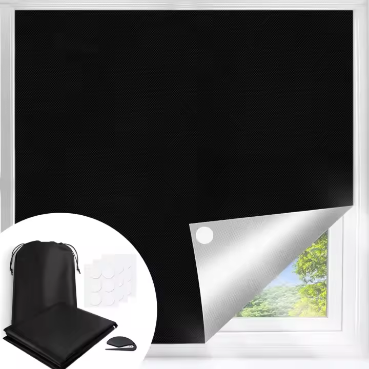 Estor opaco 100 % de 145 x 250 cm, estor opaco portátil con cinta nano 30X, estor opaco adhesivo para ventanas, se adapta a cualquier tamaño y forma, opaco temporal - 1