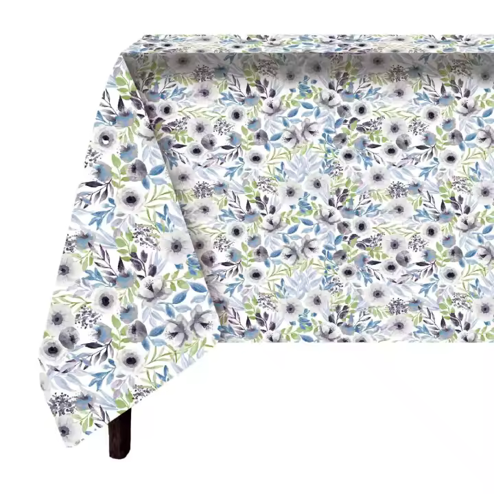 Mantel antimancha impermeable con diseño de flores. - 1
