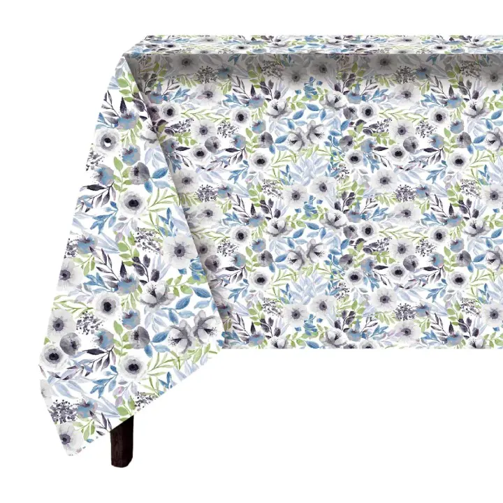 Mantel antimancha impermeable con diseño de flores. - 1