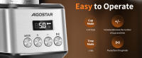 AIGOSTAR Molinillo de Café Eléctrico con Soporte Desmontable y Contenedor, 180W, Panel Táctil LCD, 52 Regulable de Molido Molinillo de Café - details 3