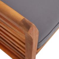 vidaXL Silla de comedor para jardín con cojín madera maciza de acacia - details 5