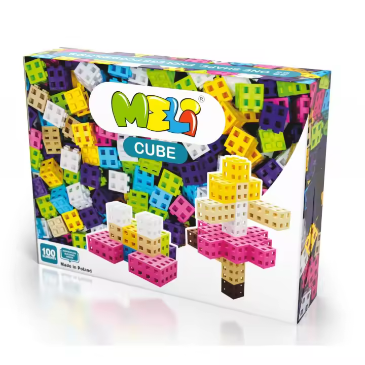 JUEGO CONSTRUCCION MELI Cube Pastel 100 Piezas - 1