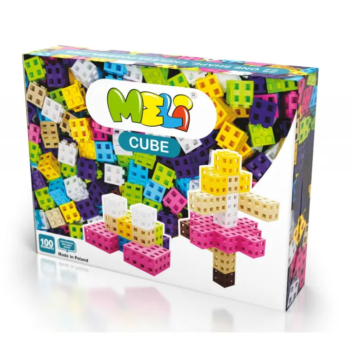 JUEGO CONSTRUCCION MELI Cube Pastel 100 Piezas - 1