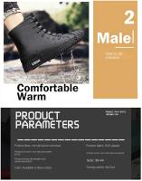 Botas De Lluvia Para Hombre Cuatro Estaciones Media Calf Altura Material Superior PVC Antideslizantes Y Impermeables Para Pesca Al Aire Libre Y Cocina - details 1