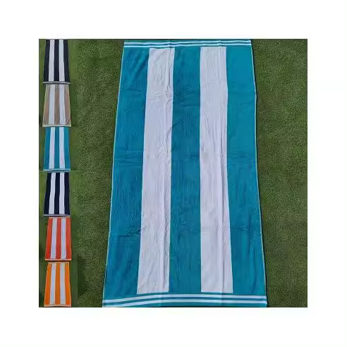 Toalla de Playa 100% Algodón Egipcio Rayas Anchas 85X165 cm Sibiles 00326 - 1