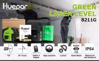 Nivel De Láser Verde Huepar 2 Líneas 2 Puntos Plumb Ángulo De Fan Self-leveling 130° Cruzada Vertical Y Horizontal Herramientas De Nivelación - details 0